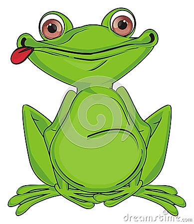 Frog with tongue Stock Photo