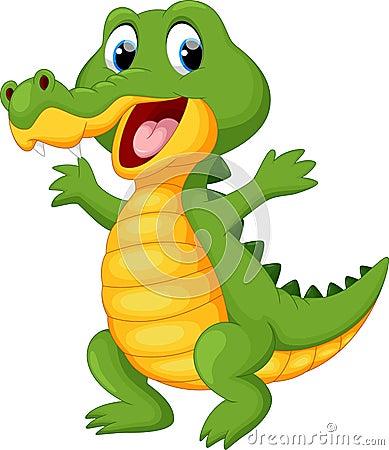 Happy fun crocodile cartoon Stock Photo