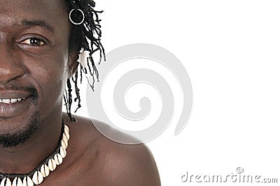 Happy funny african american man headshot Stock Photo