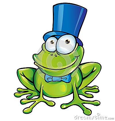 Funny frog party Vector Illustration