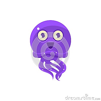 Happy Funny Octopus Emoji Vector Illustration