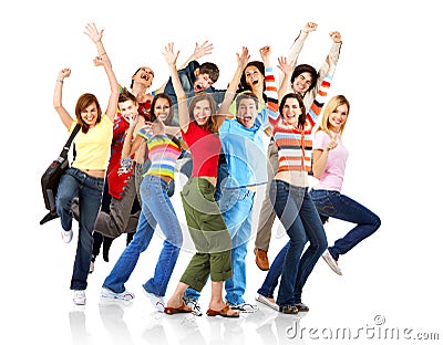 Happy funny people Stock Photo