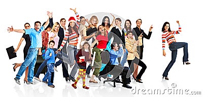 Happy funny people Stock Photo