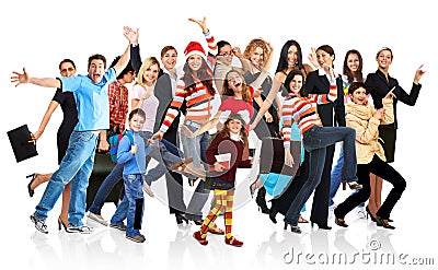 Happy funny people Stock Photo