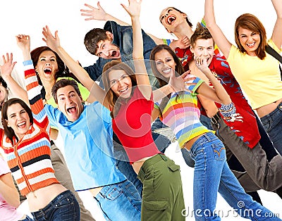 Happy funny people Stock Photo