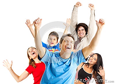 Happy funny people Stock Photo