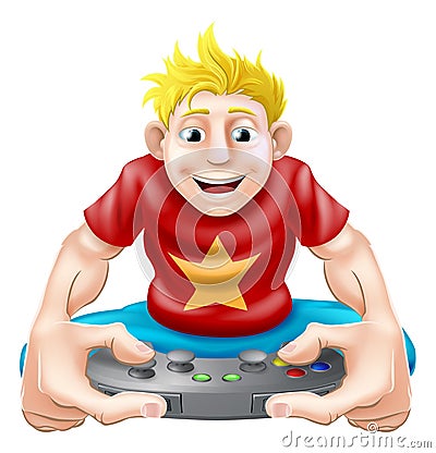 Happy gamer Vector Illustration