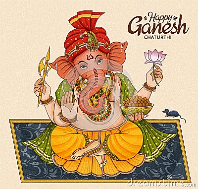 Happy Ganesh Chaturthi design Vector Illustration