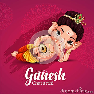 happy Ganesh Chaturthi greetings. vector illustration design Vector Illustration