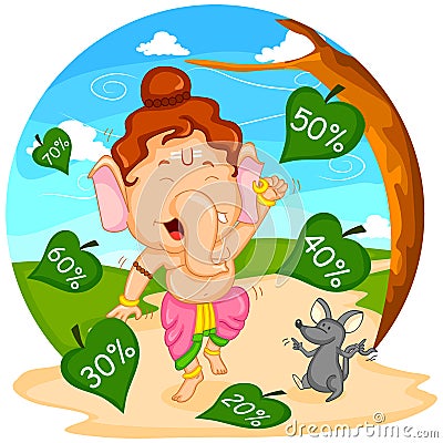 Happy Ganesh Chaturthi sale offer Vector Illustration