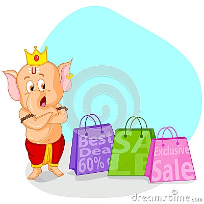 Happy Ganesh Chaturthi sale offer Vector Illustration