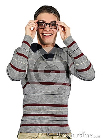 A Happy Geek Stock Photo