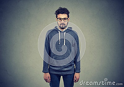 Happy geek hipster beard man Stock Photo