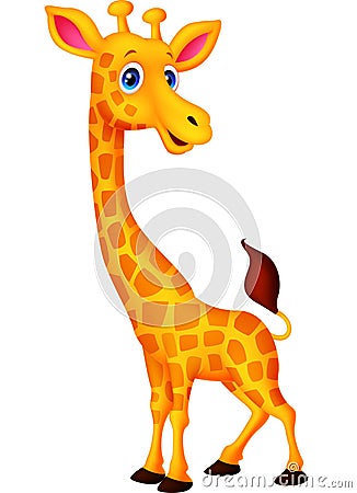 Happy giraffe cartoon Vector Illustration