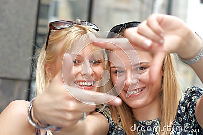 Happy girlfriends Stock Photo