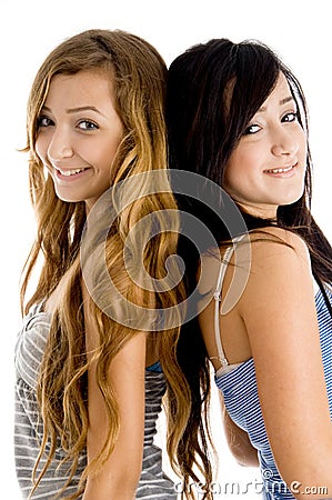 Happy girls looking at camera Stock Photo