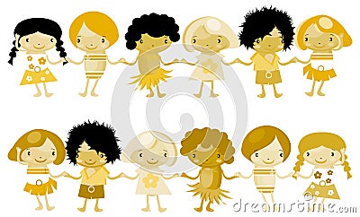 Happy global kids children playing and friendship Stock Photo