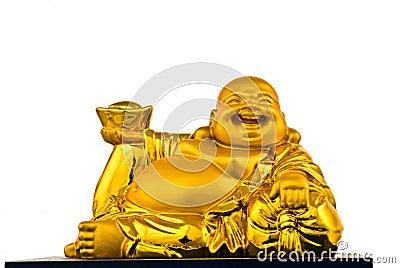 Happy Gold Buddha Stock Photo