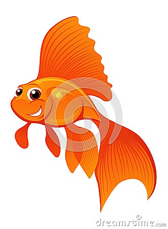 Happy goldfish Vector Illustration