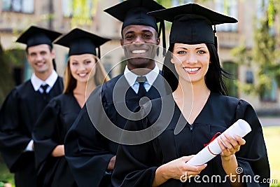 Happy graduates. Stock Photo