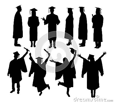 Happy Graduation Activity Silhouettes, sign and symbol art vector design Vector Illustration