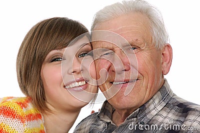 Happy grandad and granddaughter Stock Photo