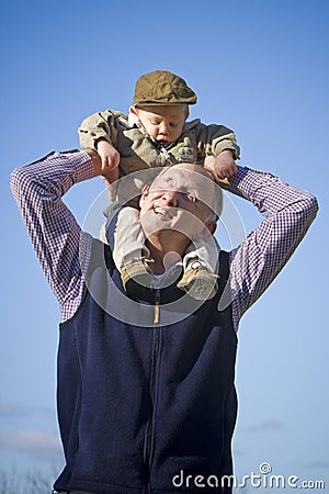 Happy grandfather Stock Photo