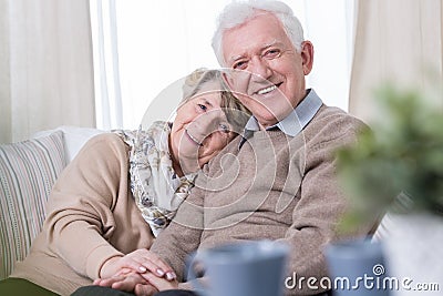 Happy grandma and grandpa Stock Photo