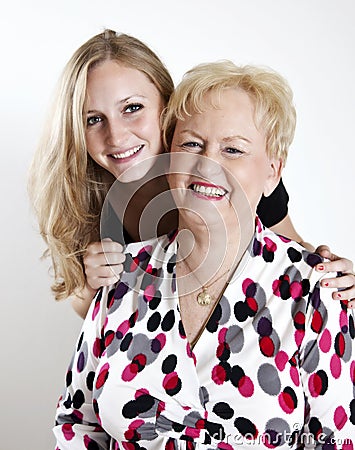 Happy Grandmother and Grandaughter Stock Photo