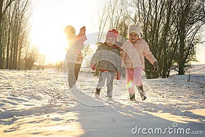 Winter season. Fun and play. Stock Photo