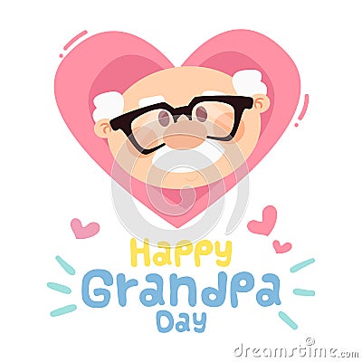 Happy grandpa day card Vector Illustration