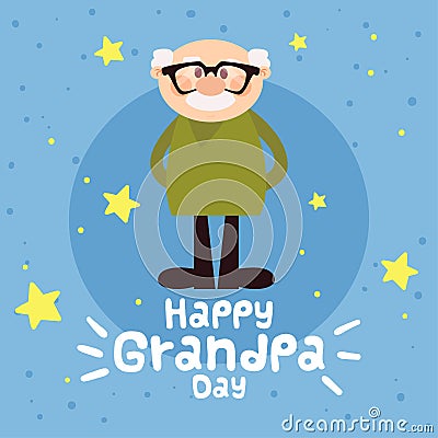 Happy grandpa day card Vector Illustration