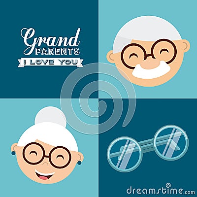 Happy grandparents day Vector Illustration