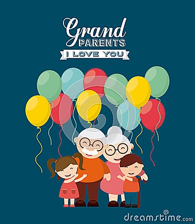 Happy grandparents day Vector Illustration