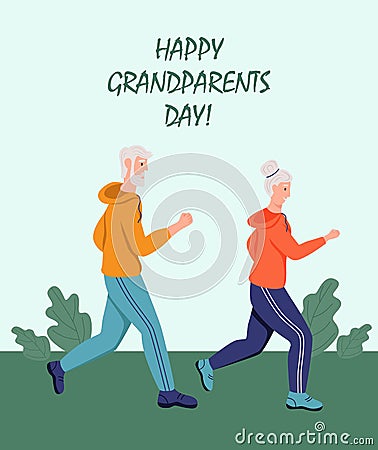 Happy Grandparents day greeting card Vector Illustration