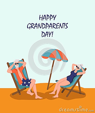 Happy Grandparents day greeting card Vector Illustration