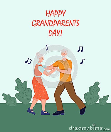 Happy Grandparents day greeting card Vector Illustration