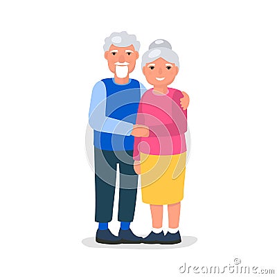 Happy Grandparents Day Greeting smiling vector illustration Vector Illustration