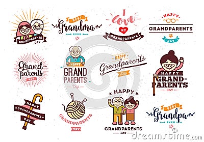 Happy Grandparents day Vector Illustration