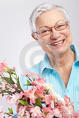 Happy granny at mother's day Stock Photo