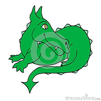 Happy green dragon Stock Photo