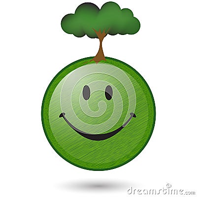 happy green tree smiley face 6175689