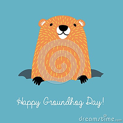 Happy Groundhog Day. Vector Illustration