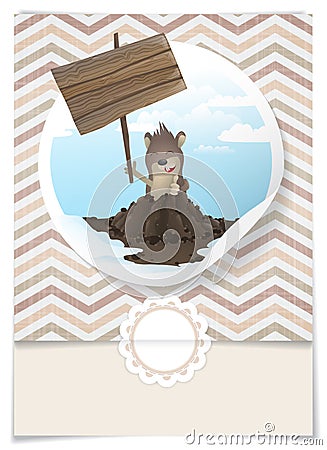 Happy Groundhog Day. Vector Illustration