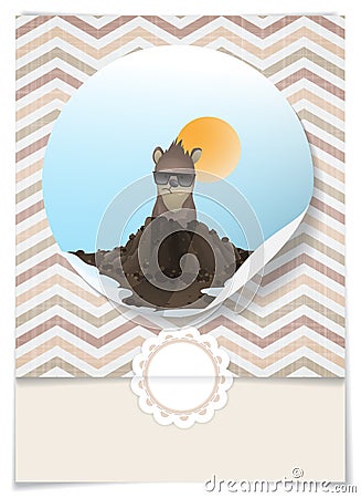 Happy Groundhog Day. Vector Illustration