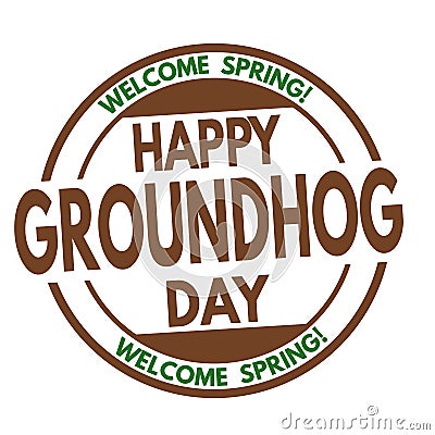 Happy groundhog day sign or stamp Vector Illustration