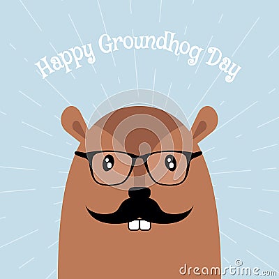 Happy Groundhog Day Vector Card Vector Illustration