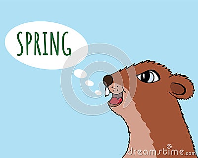 Happy Groundhog day vector illustration Vector Illustration