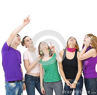 Happy group of teenagers Stock Photo
