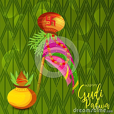 Happy Gudi Padwa Marathi New Year. Stock Photo